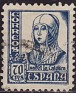 Spain 1937 Isabel La Catolica 70 CTS Azul Edifil 827. 827u. Subida por susofe